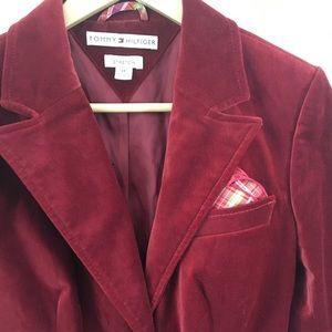 Tommy Hilfiger Rust coloured velour blazer